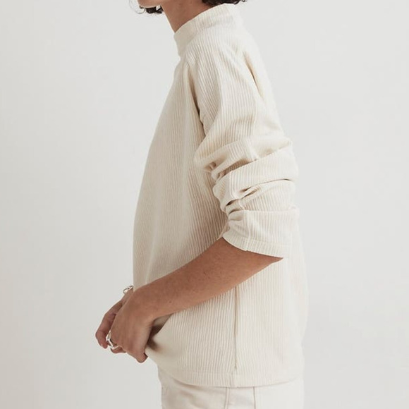 Madewell Striped Jacquard Funnelneck Top Size S - Picture 2 of 6